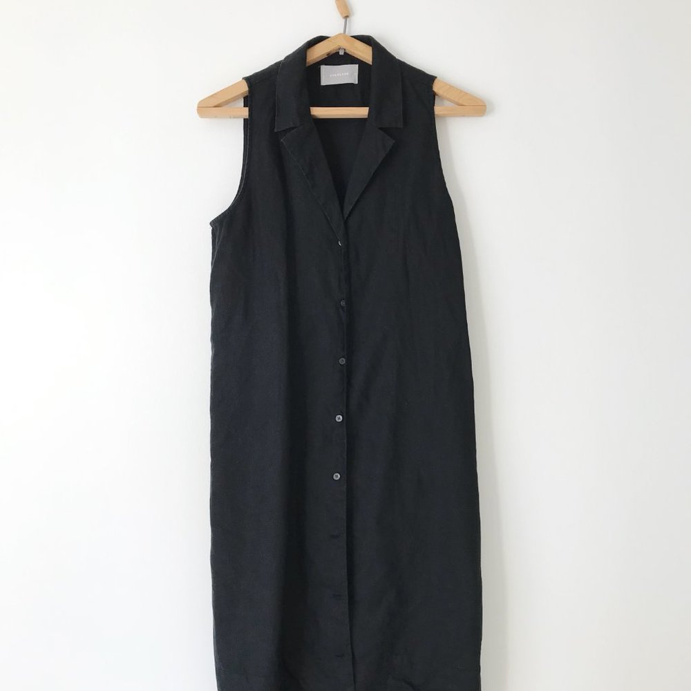 100% Linen Everlane Button-Up Midi Dress Size 8